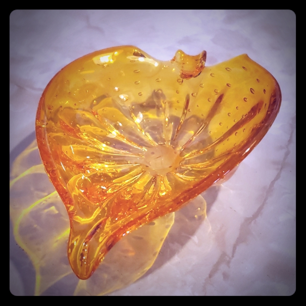 Vintage amber candy dish